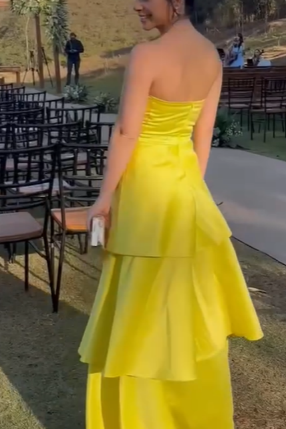 girlhomeshops-Yellow Fashion Long Satin Prom Dress Simple Graduation Dress Business Dress Formal Dress gh5863
