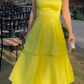 girlhomeshops-Yellow Fashion Long Satin Prom Dress Simple Graduation Dress Business Dress Formal Dress gh5863