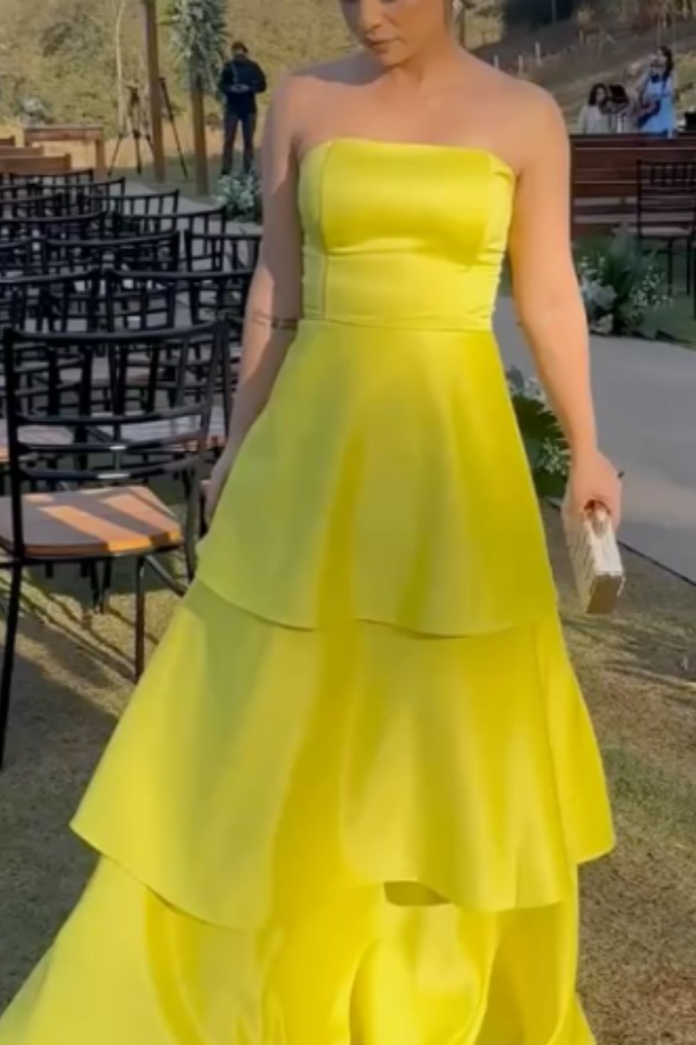 girlhomeshops-Yellow Fashion Long Satin Prom Dress Simple Graduation Dress Business Dress Formal Dress gh5863