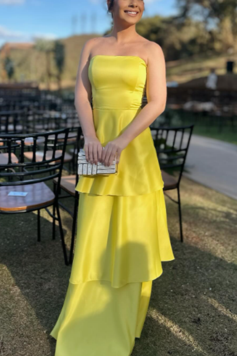 girlhomeshops-Yellow Fashion Long Satin Prom Dress Simple Graduation Dress Business Dress Formal Dress gh5863