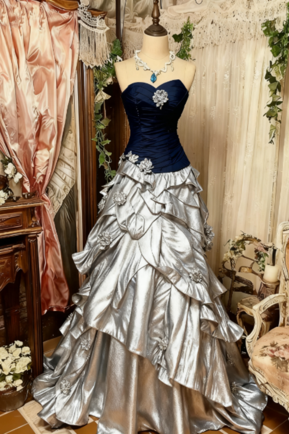 Robe de soirée longue en tulle violet, rose, bleu, dégradé, mode rétro, élégante, délicate, florale, perles, douce et élégante, longueur au sol, gh4156