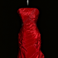 girlhomeshops-Prom Highlight Style Red Satin Rhinestone Strapless Floor-Length Prom Dress gh5880