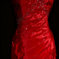 girlhomeshops-Prom Highlight Style Red Satin Rhinestone Strapless Floor-Length Prom Dress gh5880