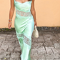 girlhomeshops-Wedding guest dress green exquisite lace long floor-length evening dress prom dress party dress gh5916