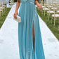 girlhomeshops-Blue Tube Top Fashion Elegant Long Wedding Guest Dress Party Dress gh5924