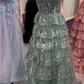 girlhomeshops-Gray/Blue Long Princess Sparkling Sequined Long Tulle Prom Dress Graduation Dress gh5925