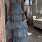 girlhomeshops-Blue Long Princess Shiny Sequins Long Tulle Ball Gown Graduation Dress gh5926