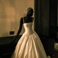 Ärmelloses Vintage-Prinzessinnenkleid mit Spaghettiträgern | Tailliertes Ballkleid aus Satin für Hochzeit, Verlobung, elegante Dinnerparty gh6419
