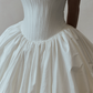 Ärmelloses Vintage-Prinzessinnenkleid mit Spaghettiträgern | Tailliertes Ballkleid aus Satin für Hochzeit, Verlobung, elegante Dinnerparty gh6419