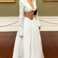Chic Luxury Edgy Style Cutout Set Dress | White Shirt-Style Bandeau + Ballgown Maxi Skirt for Art Exhibition Gala Luxury Social Outfit gh6437