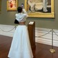 Chic Luxury Edgy Style Cutout Set Dress | White Shirt-Style Bandeau + Ballgown Maxi Skirt for Art Exhibition Gala Luxury Social Outfit gh6437