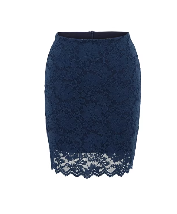 Heißer Retro-Bleistiftrock mit Spitzenbesatz, hoher Taille und figurschmeichelnder Silhouette, femininer und figurbetonter Minirock 11361