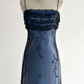 Navy Blue Tulle Beaded-Embroidered Sleeveless Floor-Length Vintage Gown gh6352