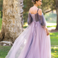 Wrap Top Tulle Half-Sleeve Appliques Prom Dresses gh2671