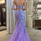Mermaid Scoop Neck Sequin Lace Long Prom Dress gh2689