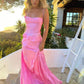 Spaghetti Straps Elegant Pink Long Prom Dresses gh2849