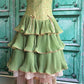 Green pink sweet spaghetti strap layered long lace tulle ball gown evening dress coming of age ceremony dress gh2931