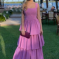 Backless Purple A Line Layered Prom Dress gh2809