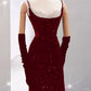 Girlhomeshops-Burgundy Shiny Elegant Long Sequined Ball Gown Evening Dress Party Dress gh5027