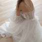 Girlhomeshops-White tulle fairy long floor-length wedding dress prom dress gh5391