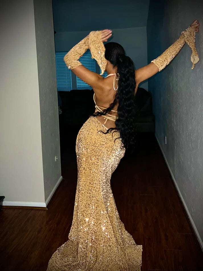 Red Shiny Pretty V Neck Long Bodycon Sexy Sequined Prom Dress Formal Evening Gown Party Dress gh3414