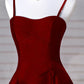 Robe de soirée longue en satin, élégante et simple, noire, rouge et bleu marine, coupe trapèze, robe de bal, gh3573