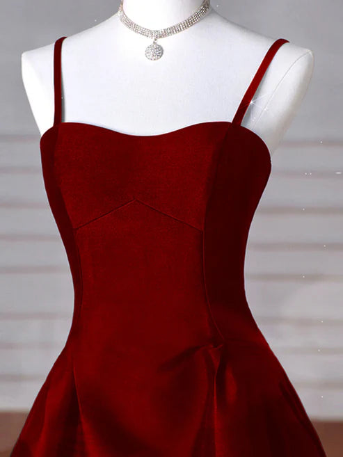 Robe de soirée longue en satin, élégante et simple, noire, rouge et bleu marine, coupe trapèze, robe de bal, gh3573