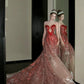 girlhomeshops- Red Divine Robe, Red Sparkle Waist Hip Ratio Mermaid Tail Dress gh6210