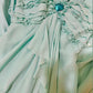 Mint Green vintage fashion one shoulder floral long chiffon prom dress evening dress Bridesmaids Dresses gh4432