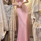 Pink Floral Beading Long Satin Tulle Ball Gown Evening Dress Party Dress gh4487