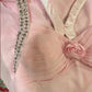 Pink Floral Beading Long Satin Tulle Ball Gown Evening Dress Party Dress gh4487