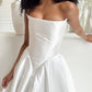 Girlhomeshops-White satin off-the-shoulder long floor-length wedding dress prom dress gh5394