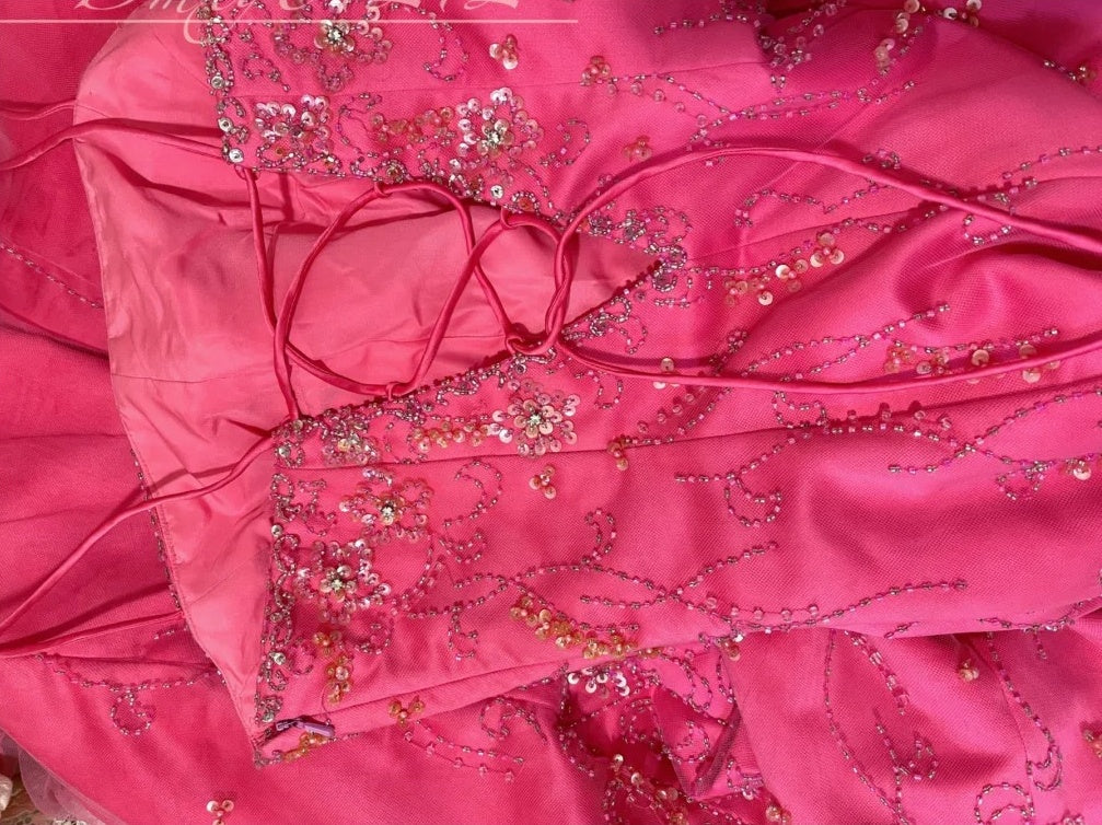 Robe de soirée longue en satin rose à fleurs et perles, élégante, robe de bal, robe de demoiselle d'honneur, gh4465