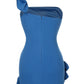 Blue/Black/White Floral Fashion Short Satin Homecoming Dress Birthday Party Dress gh4852