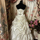 Ivory Elegant Exquisite Applique Long Satin Ball Gown Evening Gown Wedding Dress gh3201