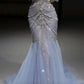 Wunderschönes, glänzendes, schulterfreies, exquisites, mit Perlen verziertes, langes Tüll-Meerjungfrauen-Kleid mit schmalem Fischschwanzrock, Ballkleid, formelles Abendkleid, Hochzeitskleid gh3559