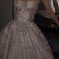 Champagne gorgeous shiny elegant fashion spaghetti strap long sequined prom dress, evening dress, party dress gh3520