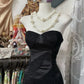 Robe de soirée longue noire élégante à volants style sirène, style vintage, longueur au sol, robe de bal, robe de soirée gh3632