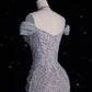 Gorgeous Mermaid Off Shoulder Sequined Long Ball Gown Formal Evening Gown Wedding Dress gh4380