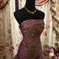 Lila-braunes, gestuftes Bandeau-Kleid mit Farbverlauf: Paillettenbesatz, taillierter Meerjungfrauenschnitt, robustes Maxikleid im Retro-Stil für festliche Anlässe gh6589