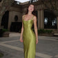 Olive Green Fashion Elegant Strap Long satin Slim Ankle-Length Prom Dress Evening Gown Party Dress gh3635