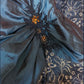 Sapphire blue exquisite beaded pleated elegant and charming retro fashion floral long taffeta lace ball gown evening dress gh4435