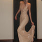 Shiny, simple, elegant long gown gh6810