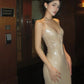 Shiny, simple, elegant long gown gh6810