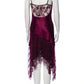 girlhomeshops-Burgunderfarbenes Satin-Spitzenkleid mit Spaghettiträgern, asymmetrischem Saum, Perlen- und Paillettenbesatz gh6308