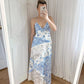 Robe de bal longue bleue élégante en dentelle florale délicate, robe de soirée, robe de bal, robe de soirée, robe de soirée, robe de soirée, gh4109