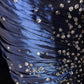Blaues, elegantes, bodenlanges Ballkleid aus Satin mit exquisiter Perlenstickerei im Vintage-Stil (gh3636)