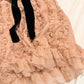 girlhomeshops-Nude Pink Chiffon Sleeveless Short Dress with Ruffles and Velvet Belt gh6314