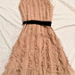 girlhomeshops-Nude Pink Chiffon Sleeveless Short Dress with Ruffles and Velvet Belt gh6314