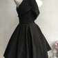 girlhomeshops-Black Strapless Simple Homecoming Chiffon Dress gh5739